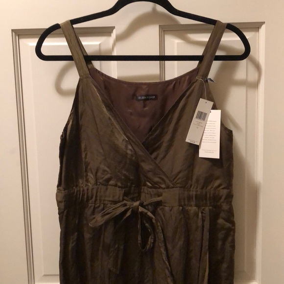 Eileen Fisher • Olive Wrap Dress - Picture 4 of 11
